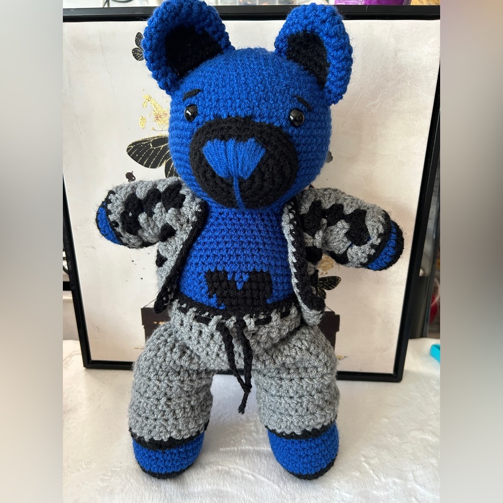 Crochet Teddy Bear with Cardigan and Pants set - Handmade